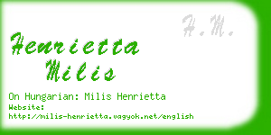 henrietta milis business card